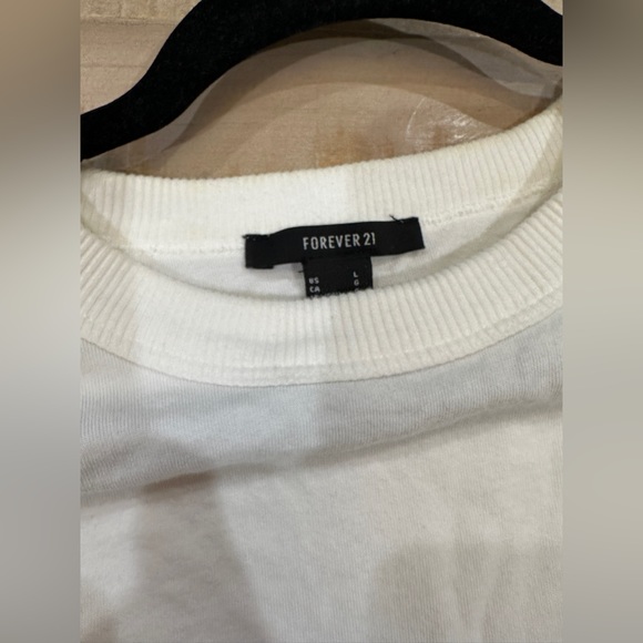 Forever 21 white padded shoulder shirt top - Picture 3 of 10